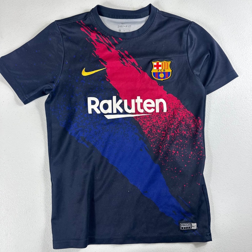 Nike FC Barcelona Jersey Kids L Blue Rakuten Beko Pre-Match Soccer Shirt